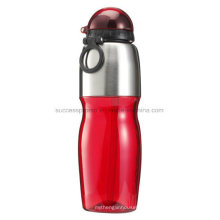 800ml Transparent Plastic & Stainless Steel Sports Bottle